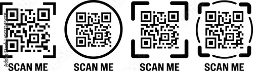 Scan me qr code vector graphic quick response code collection