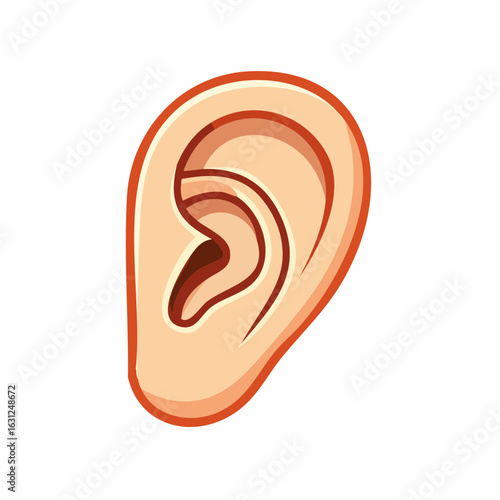 icon of hearing impaired symbol, ear with a slash, clean lines, modern style