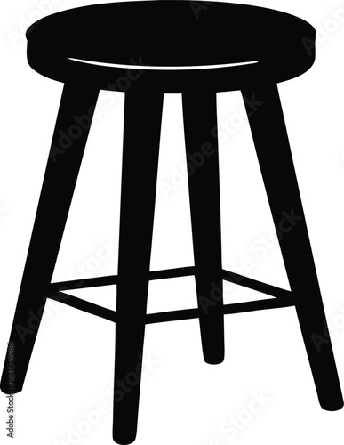 stool seat silhouette vector icon