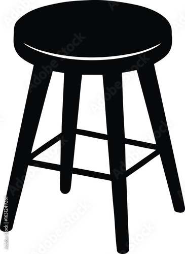 stool seat silhouette vector illustration