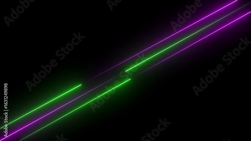 line up to down.Abstract neon light animated on a dark background. Abstraction neon Lines moving up screen saver. Glowing neon digital stripes line on black background.