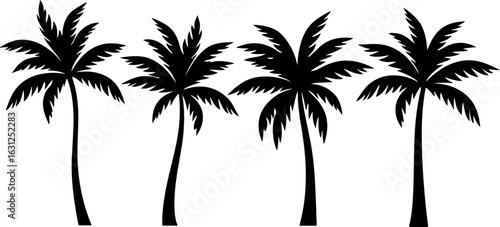 Palm Tree Silhouette Bundle | Tropical Tree Vector Vector  Set bundle