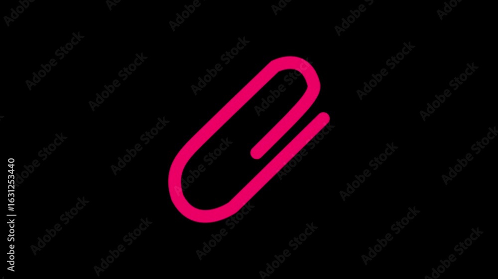 Clip simple icon vector. Flat design. neon on black background with light effect .paper Clip flat icon.