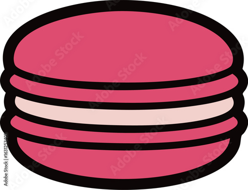 Minimal Flat Design Outlined Macaron - ミニマルフラットデザインのマカロンのイラスト