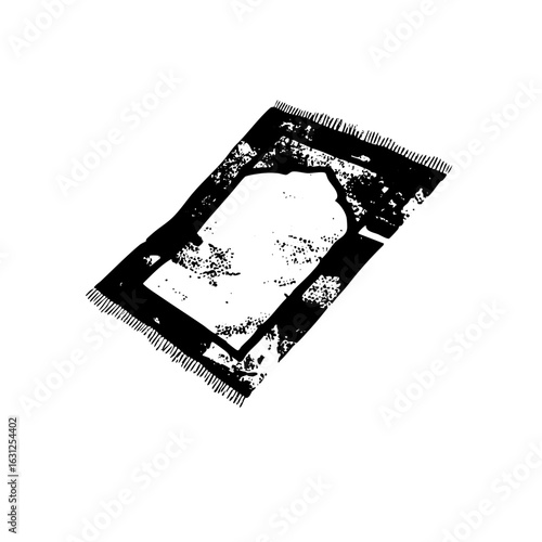 Vector Detailed prayer rug with arched niche .