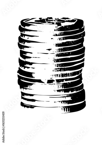 Vector Stacked discs with textured edges.