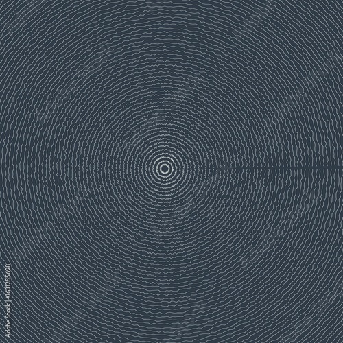 A mesmerizing and symmetrical pattern of concentric circles radiates outwards from a central point. The thin, delicate lines are not perfectly smooth but have a subtle, wavy texture