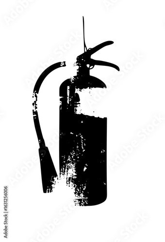 Vector Black silhouette of a fire extinguisher a safety device.