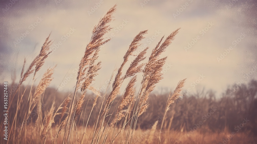 Fototapeta premium Dried grasses blowing in the wind.