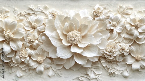 Ornate floral relief panel