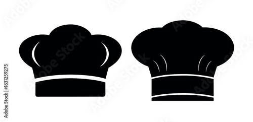 chef hat silhouette collection, chef hat black symbol set