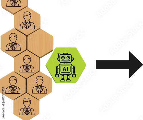 Ai automation replacing human workers in the workforce trend editable