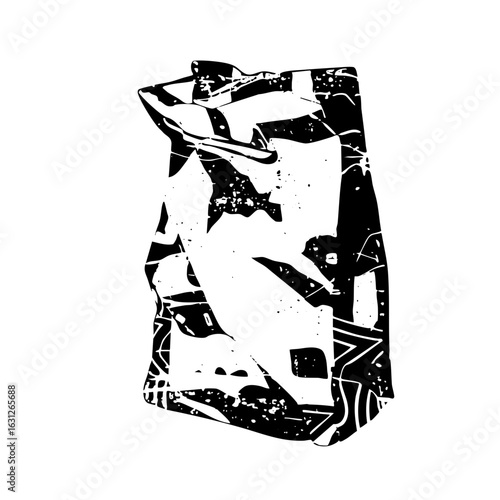 Vector Abstract fox head with fractured .