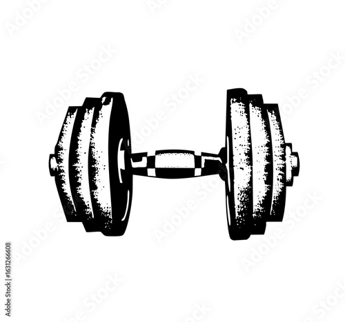 Vector Detailed of a heavy dumbbell for fitness and strength training.