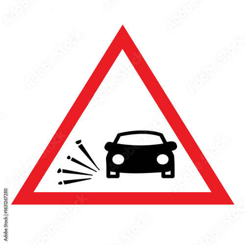 loose gravel sign road rules traffic sign symbol design illustration.eps