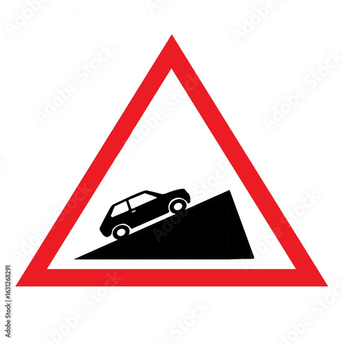 steep ascent sign road rules traffic sign symbol design illustration.eps