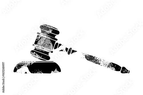 Vector Detailed gavel symbolizes justice and legal proceedings.