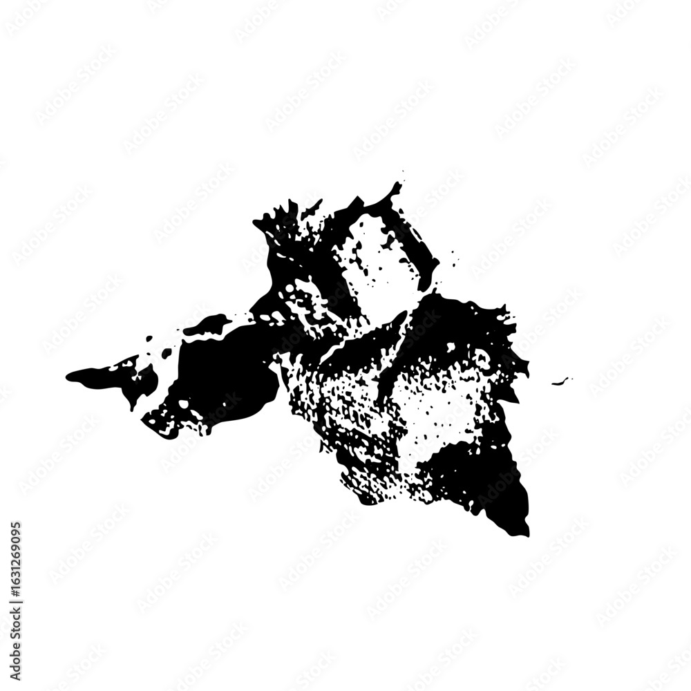 Obraz premium Vector Abstract floral emblem with textured petals and stem.