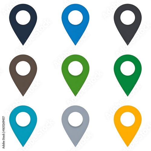 Wallpaper Mural Colorful map markers Torontodigital.ca