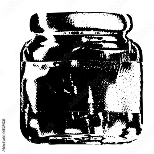 Vector Detailed vector of a glass jar with a lid.