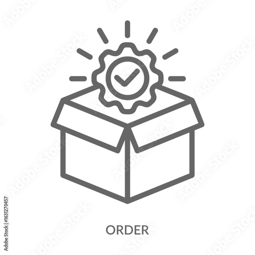 Order   Icon Line Style. Design Vector Illustration