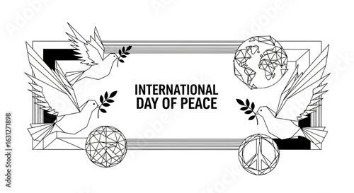 International Day of Peace celebrated with elegant doves carrying olive branches, a symbol of global harmony and unity
