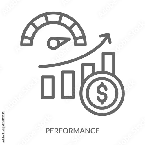 Performance   Icon Line Style. Design Vector Illustration