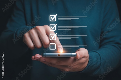 Seamlessly manage tasks and track progress with a digital checklist on a modern smartphone, boosting productivity and organization.