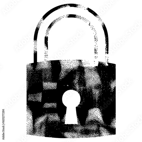 Vector Detailed padlock with keyhole security concept.