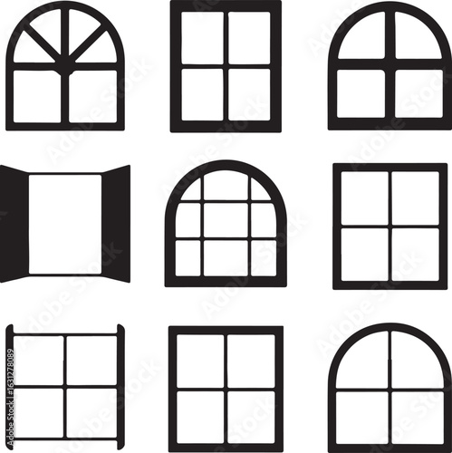 Various window shapes and pane configurations architectural