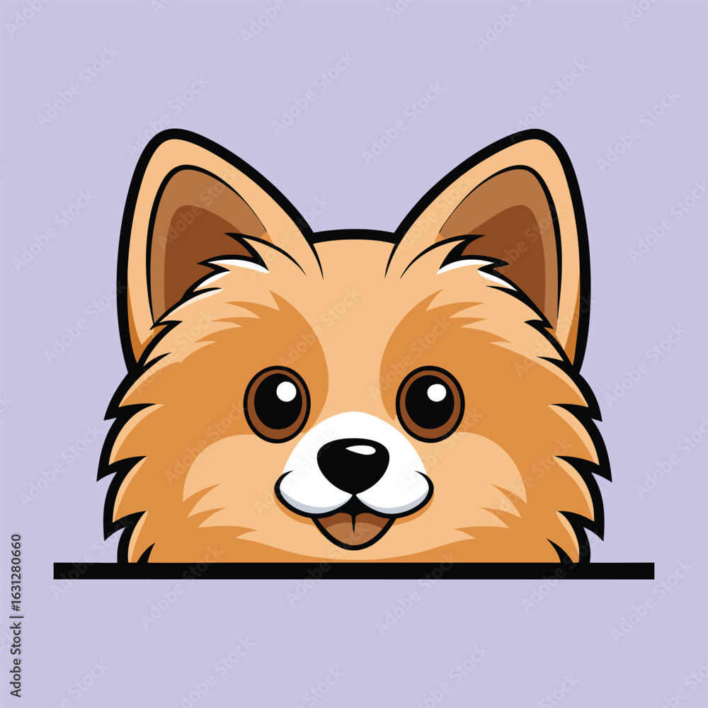 Obraz premium Pomeranian Peeking dog PNG