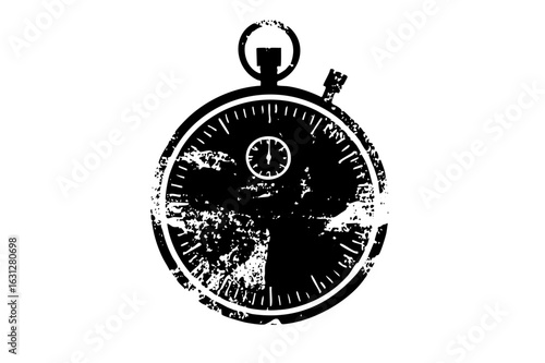Vector Distressed stopwatch displays time and urgency.