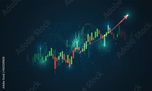 Stock market investment trading graph in graphic concept suitable for financial investment or economic trends business idea. graph growth technology background. vector design.
