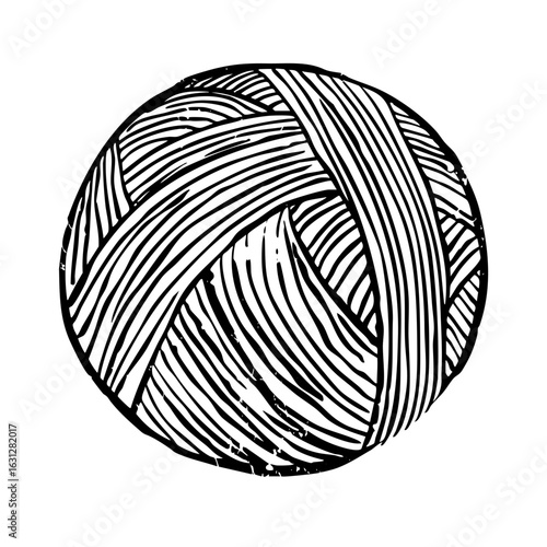 Vector Intricate yarn ball with linear .