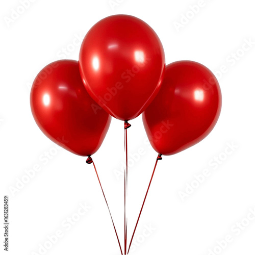 red balloons isolated on white