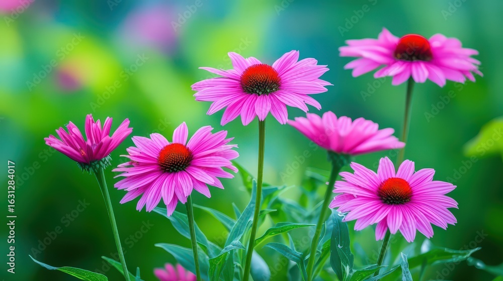 close up of vibrant echinacea blooms showcasing their