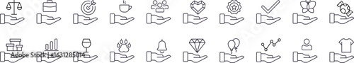 Animal, People, Food, Business on Hand Related Line Icon for Websites, Apps, Infographics Other Purposes