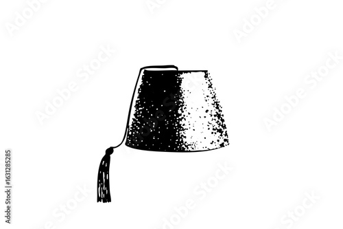 Vector Traditional fez hat with tassel
