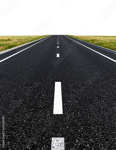 Empty asphalt road, vanishing point