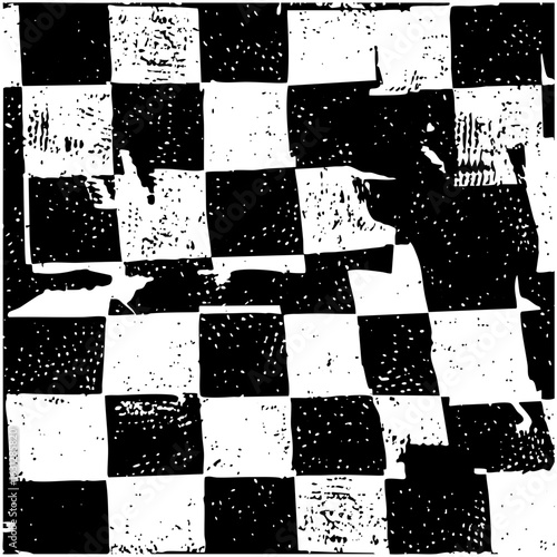 Vector Distressed checkerboard with textured squares.