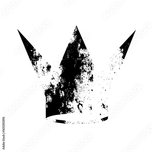 Vector Distressed crown with a vintage aesthetic.
