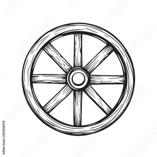 wooden wheel silhouette,  wheel silhouette icon, wheel vector silhouette, isolated wheel Vector,wheel Silhouette,wheel icon set, black wheel symbol for you,color Vector illustration, 