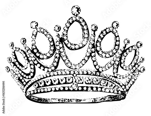 Vector Detailed of a regal jeweled crown.