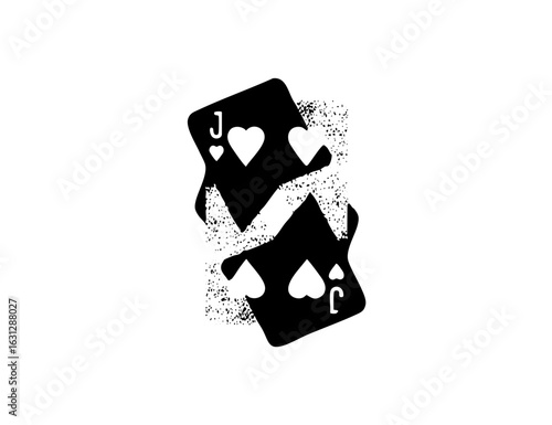 Vector Intersecting Jacks of Hearts and Spades Vector