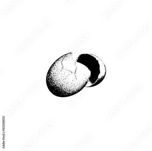 Vector Cracked eggshell depicts new beginnings and fragility.