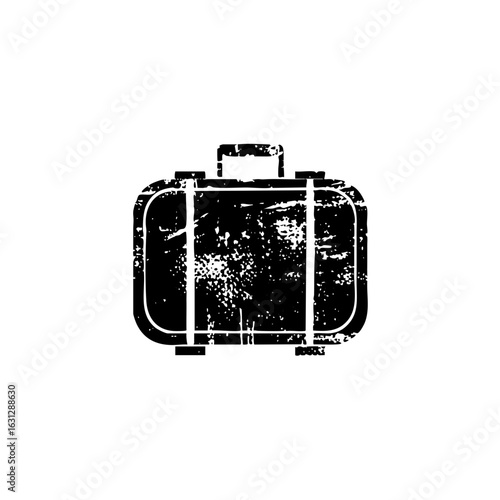 Vector Vintage suitcase with distressed texture