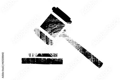 Vector Black gavel depicts justice and legal proceedings.