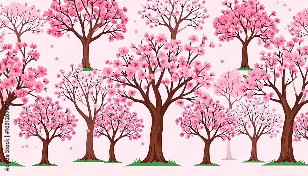 Obraz premium Cherry Blossom Trees Background