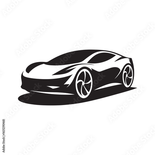 electric car vector silhouette clip art logo design illustration. modern car set collections