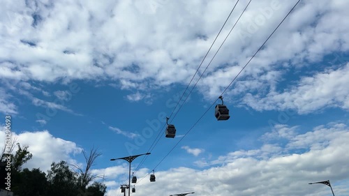 vista del cielo con teleféricos en la subida de indios verdes